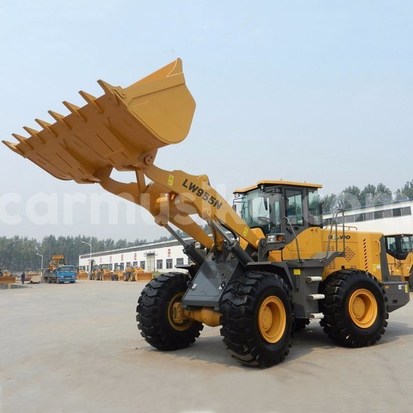 Big with watermark road construction loading machine loader with forks and cat engine