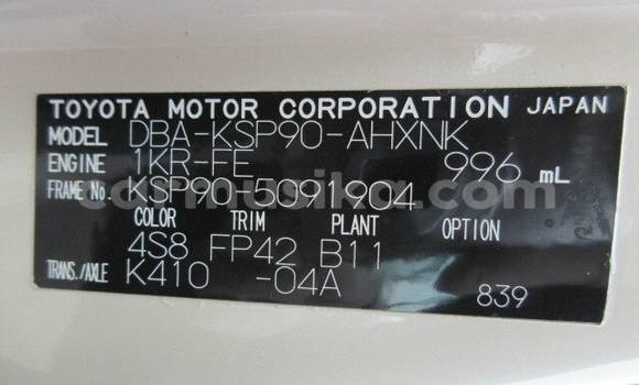 Acheter Occasion Voiture Toyota Vitz Blanc à Beitbridge, Matabeleland South Acheter Occasion Voiture Toyota Vitz Blanc à Beitbridge, Matabeleland South